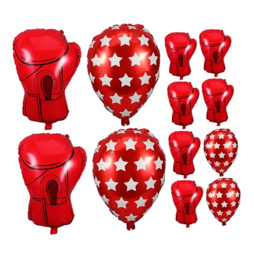 ULTECHNOVO 12 Stück Teiliges Boxing Gloves Folienballons und Wrestling Sandbag Ballons Langlebige Partydeko für Jungen und Männer Sportliches Box und Wrestling Motto für Geburtstagsfeiern und von ULTECHNOVO