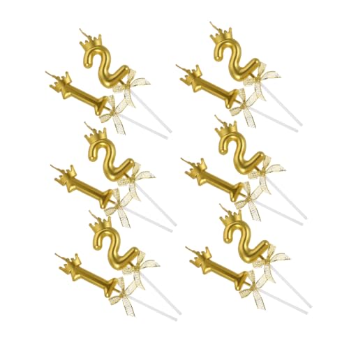 ULTECHNOVO 12 Stück Teiliges Goldene Geburtstagskerzen Zahlen mit Glitzereffekt Elegante Cake Topper für Geburtstag Shower und Festliche Partydeko von ULTECHNOVO