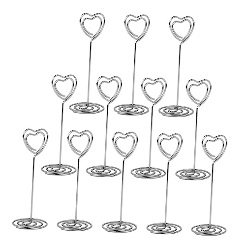 ULTECHNOVO 12 Stück Teiliges Herzförmige Tischkartenhalter Vielseitige Fotoklammern und Menükartenhalter für Hochzeit Party Büro und Zuhause Silberfarbene Deko Clips für Tischdekoration und ULTECHNOVO 12 Stück Teiliges Herzförmige Tischkartenhalter Vielseitige Fotoklammern und Menükartenhalter für Hochzeit Party Büro und Zuhause Silberfarbene Deko Clips für Tischdekoration und von ULTECHNOVO