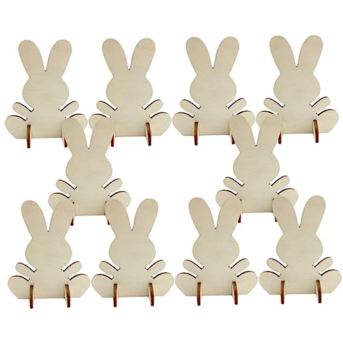 ULTECHNOVO 12 Stück Teiliges Holz Osterhasen Bastelset für DIY Malspaß mit Dekorativen Holzfiguren für Fröhliche Ostern von ULTECHNOVO