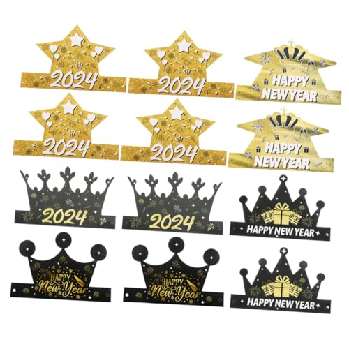 ULTECHNOVO 12 Stück Teiliges Neujahrs Papierkrönchen Verstellbare Partyhüte mit Festlichem Design Einzigartige Fotorequisiten für Erwachsene Vielseitig und Einfach Montierbar für Silvester ULTECHNOVO 12 Stück Teiliges Neujahrs Papierkrönchen Verstellbare Partyhüte mit Festlichem Design Einzigartige Fotorequisiten für Erwachsene Vielseitig und Einfach Montierbar für Silvester von ULTECHNOVO