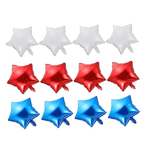 ULTECHNOVO 12 Stück Teiliges Rote Weiße und Blaue Stern Folienballons Patriotische Of July Partydekoration Langlebige Metallic Luftballons für Festliche Raumgestaltung von ULTECHNOVO
