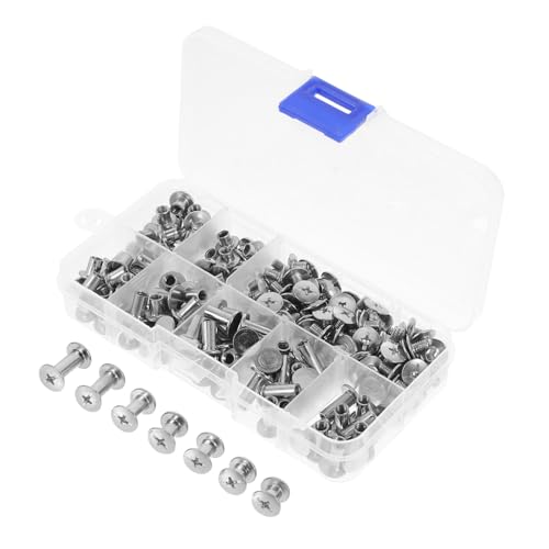ULTECHNOVO 120Sätze Teiliges Buchschrauben Metallnieten mit Rundem Kopf für DIY Lederverarbeitung Stabile Sichere Verbindung für Alben Handwerksprojekte Langlebig aus Karbonstahl ULTECHNOVO 120Sätze Teiliges Buchschrauben Metallnieten mit Rundem Kopf für DIY Lederverarbeitung Stabile Sichere Verbindung für Alben Handwerksprojekte Langlebig aus Karbonstahl von ULTECHNOVO