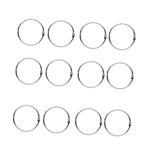 ULTECHNOVO 12Stücke Metall Schnappringe Innendurchmesser Vielseitige Vorhang und Buchbinderinge für Schlüsselanhänger Scrapbooking und Lose Silber von ULTECHNOVO