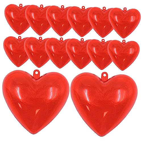 ULTECHNOVO 14Stücke Teiliges Füllbare Herzförmige Kunststoffkugeln Leuchtendem DIY Dekoration für Valentinstag Hochzeiten und Besondere Anlässe für Geschenkkarten und Kreative von ULTECHNOVO