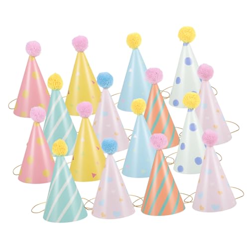 ULTECHNOVO 16 Stück Teiliges Bunte Papier-partyhüte mit Pompom Elastisch und Bequem Dekorative Geburtstagskegel für Erwachsene und Vielseitig Einsetzbar für Feiern und Festivals ULTECHNOVO 16 Stück Teiliges Bunte Papier-partyhüte mit Pompom Elastisch und Bequem Dekorative Geburtstagskegel für Erwachsene und Vielseitig Einsetzbar für Feiern und Festivals von ULTECHNOVO