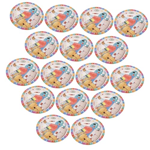 ULTECHNOVO 16 Stück Teiliges Papier Teller für Partys Dessertplatten für Schulanfang und Feste Stilvolle Wiederverwendbare Geschirr für Snacks und Hauptspeisen von ULTECHNOVO