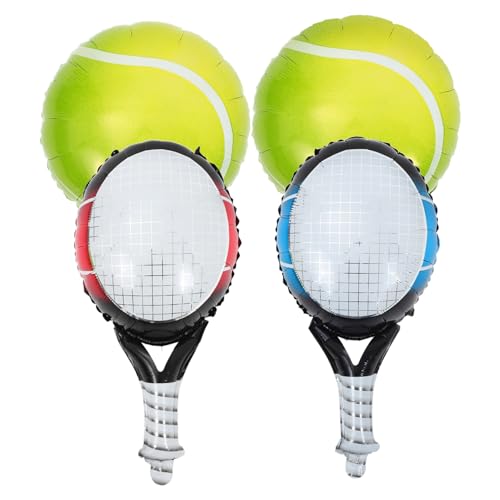 ULTECHNOVO 1Satz Aufblasbares Tennisballon Set für Sportpartys Teiliges Set mit Grünen Tennisballons und Schlägern Leuchtenden Farben Dekoration für Geburtstagsfeiern von ULTECHNOVO