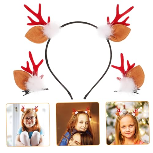 ULTECHNOVO 1Satz Christmas Antlers Headband Holiday Hair Accessories With Reindeer Horns And Clips For Festive Parties And Celebrations von ULTECHNOVO