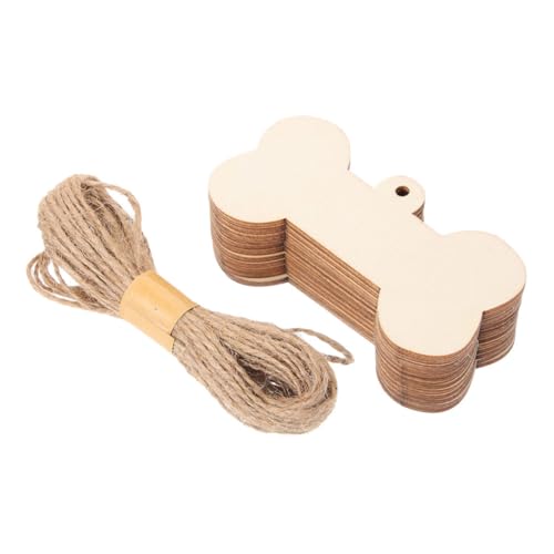 ULTECHNOVO 1Satz DIY Hundeknochen Holz Ausschnitte Unbemalte Geschenketiketten für Bastelprojekte Dekorative Holzfiguren für Fotokabinen und Besondere Anlässe Leicht zu Bemalen von ULTECHNOVO