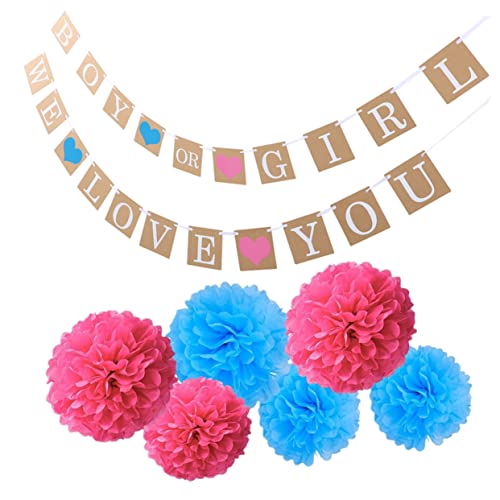 ULTECHNOVO 1Satz Geburtstagsfeier Dekoration Mit Papier Blumen Kugeln Und Banner Gestaltung Für Babyparty Kreative Einladung von ULTECHNOVO