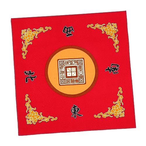 ULTECHNOVO 1Stück Rote Rutsch Mahjong Tischdecke Quadratische Spielmatte für Poker und Brettspiele Geräuschreduzierend für Zuhause und Hotel von ULTECHNOVO
