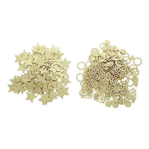 ULTECHNOVO 2 Packungen Glitzernde Sternen Papier Konfetti für Hochzeiten und Partys Goldene Diamant Ringe und Fünfzackige Sterne für Tischdekoration und Feiern ULTECHNOVO 2 Packungen Glitzernde Sternen Papier Konfetti für Hochzeiten und Partys Goldene Diamant Ringe und Fünfzackige Sterne für Tischdekoration und Feiern von ULTECHNOVO