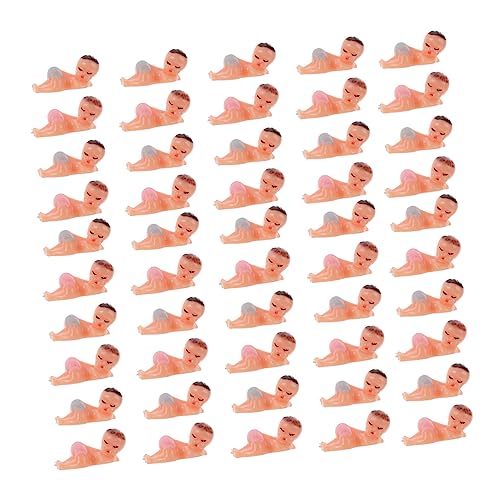 ULTECHNOVO 2 Sätze 2 Sets Puppenset Bad Rosa Niedliche Ministatue Mädchen Puppenköpfe Schnuller Puppen Bastelpuppe Figur Babydecke Großpackung Mini Kunststoff 50 Stück*2 50 Stück * 2 von ULTECHNOVO