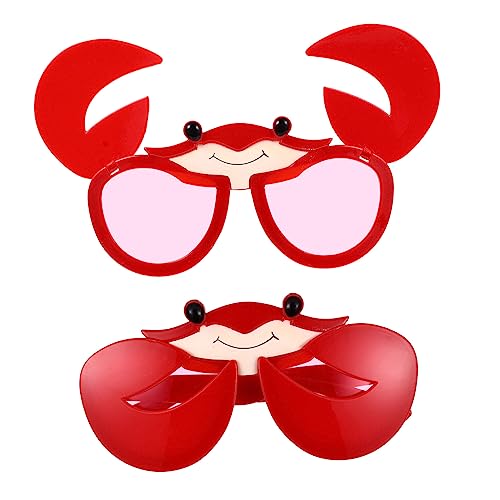 ULTECHNOVO 2 Sätze Krabbengläser Taucherbrille Thematisiert Schwimmbad Zubehör Für Krabbenkostüme The Hallow Halllowen Krabbenbrillen Requisiten Lustige Feierbrille Plastik Rot 2 Stück * 2 von ULTECHNOVO