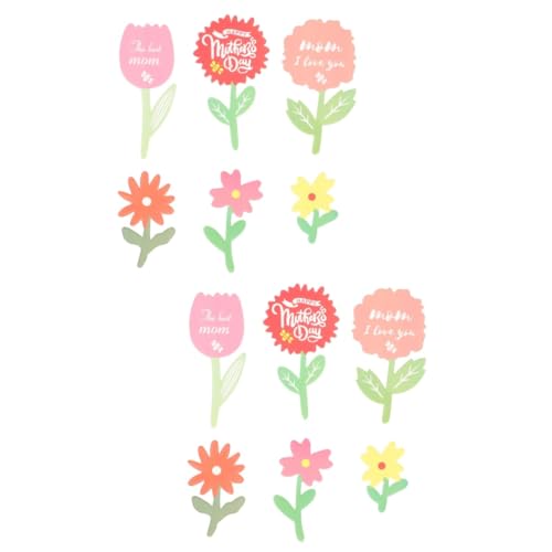 ULTECHNOVO 2 Sätze Kuchendekorationsset Mutter Dekorationen Topper Zum Einsetzen Von Kuchen Mama Kuchen Blumenkuchen -picks Kuchendeckel Papier Colorful 60 Stück * 2 von ULTECHNOVO