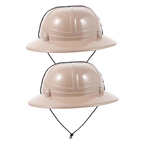 ULTECHNOVO 2 Stück Abenteuerhut camping zubehör Entdecker-Kostümzubehör Kappendekoration Cosplay-Mützen für Outdoor-Campinghut für Campinghut im Freien Plastik Beige von ULTECHNOVO