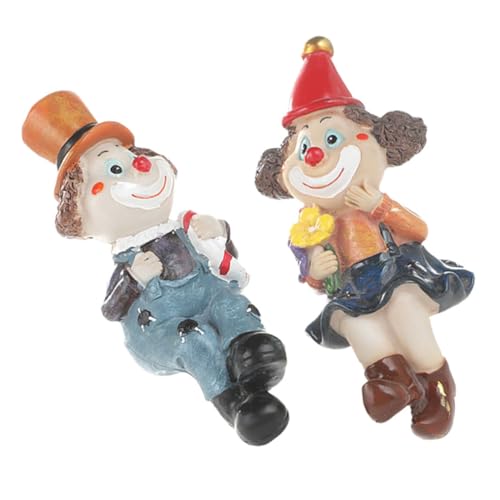 ULTECHNOVO 2 Stück Clown Figuren aus Resin Dekorative Tischdeko für Büro Bücherregal Kreative Pärchen Ornamente ULTECHNOVO 2 Stück Clown Figuren aus Resin Dekorative Tischdeko für Büro Bücherregal Kreative Pärchen Ornamente von ULTECHNOVO