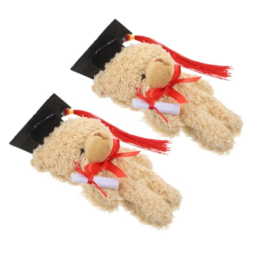ULTECHNOVO 2 Stück Dr. Bärenpuppe Stofftierbärenpuppen Abschlussfeier Bärenpuppen Plüsch-Abschlussbär Bärentierpuppen Bär der Abschlusssaison Grad Animal Diplom-Bär PP Baumwolle Light Brown von ULTECHNOVO