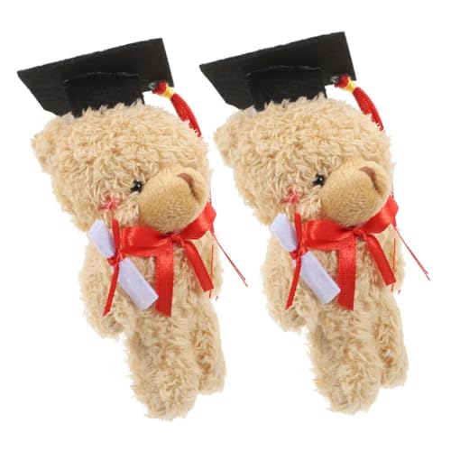 ULTECHNOVO 2 Stück Dr. Bärenpuppe Stofftierbärenpuppen Geschmückter Bär Zum Abschluss Plüsch-abschlussbär Der Abschluss Hat Charme Abschluss Bär Plüsch-grad-bär Light Brown Filzstoff von ULTECHNOVO