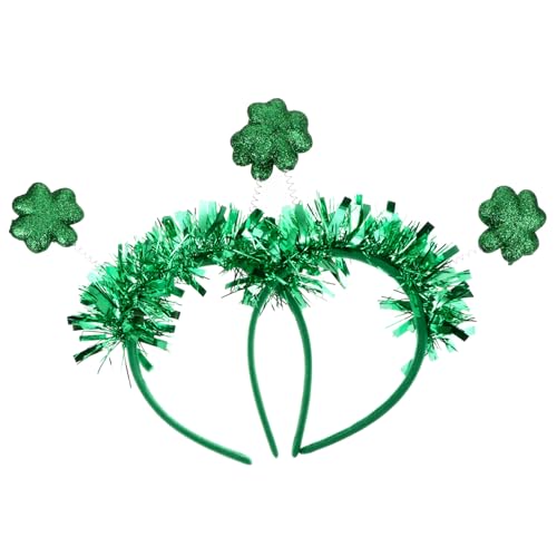 ULTECHNOVO 2 Stück Irische Festival-stirnbänder Kopfschmuck Party-haare Karneval Haarband Haarreifen St. Patrick's Day Kopfreifen St. Patrick’s Haarband Urlaub Stirnbänder Plastik Green von ULTECHNOVO
