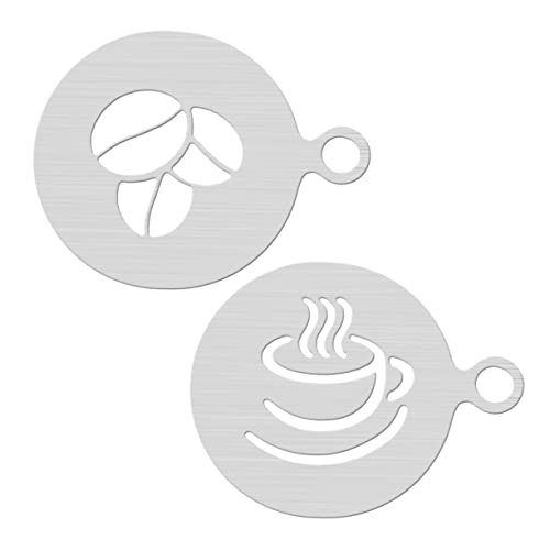 ULTECHNOVO 2 Stück Kaffeedeckel Schablonen aus Teiliges für Latte Art und Cappuccino Professionelle Dekoration für Heiße Getränke und Desserts Einfache Handhabung und von ULTECHNOVO