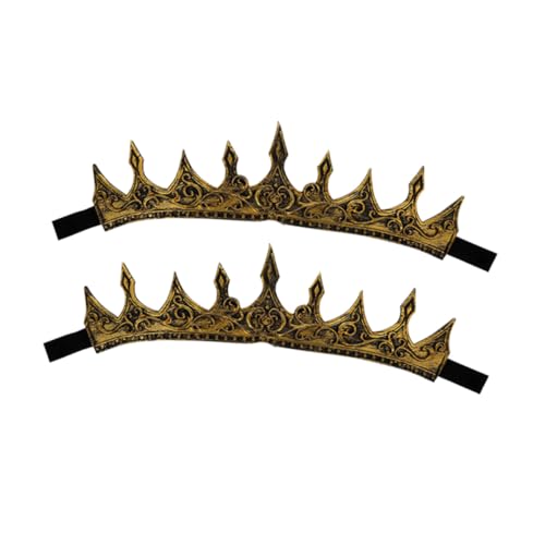 ULTECHNOVO 2 Stück King's Crown Tiara mittelalterliche Tiara Krone Krone Kostümprop Junge Geburtstagskrone goldene krone mittelalter krone Kronen verzieren Königskrone für Männer Pu von ULTECHNOVO