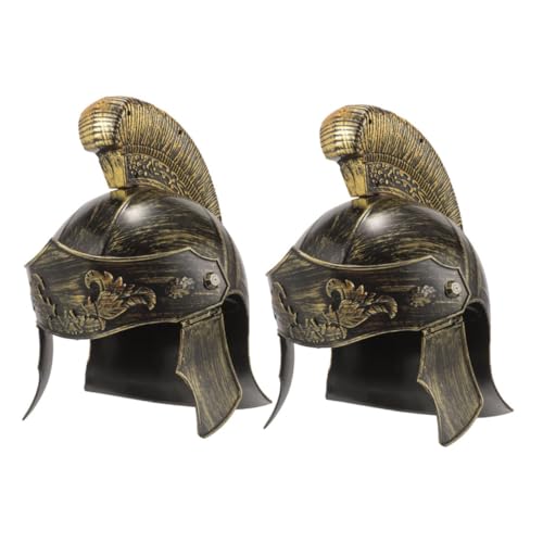 ULTECHNOVO 2 Stück Kopf Bedeckung Hut Römischer Soldat Kostüm Spartanisches Kostüm Für Männer Mittelalterliches Zubehör Gladiatorkostüm Männer Kostüm Römischer Gladiator Golden Plastik von ULTECHNOVO