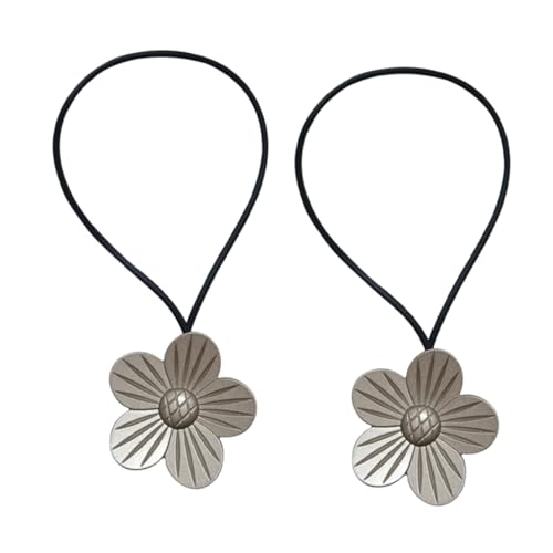 ULTECHNOVO 2 Stück Magnetische Vorhang Raffhalter im Blumen Design Metall Vorhang Schnallen für Zuhause Büro und Geschäfte Silber von ULTECHNOVO