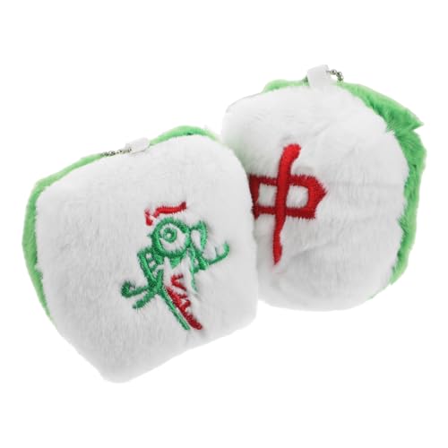 ULTECHNOVO 2 Stück Mahjong Anhänger Mini Schlüsselanhänger Mahjong Ornamente Schlüsselanhänger DIY Kit Cartoon Plüsch Schlüsselanhänger Lustige Schlüsselanhänger Plüsch Anhänger von ULTECHNOVO