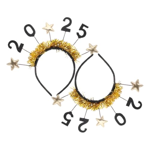 ULTECHNOVO 2 Stück Neues Jahr Stirnband Funkelnd Favorisieren Vorabend Neues Jahr Stirnband Partyhüte Für Erwachsene Weihnachten Dekorationen Stern Paillette Kind Funkeln Mädchen Golden Stoff von ULTECHNOVO