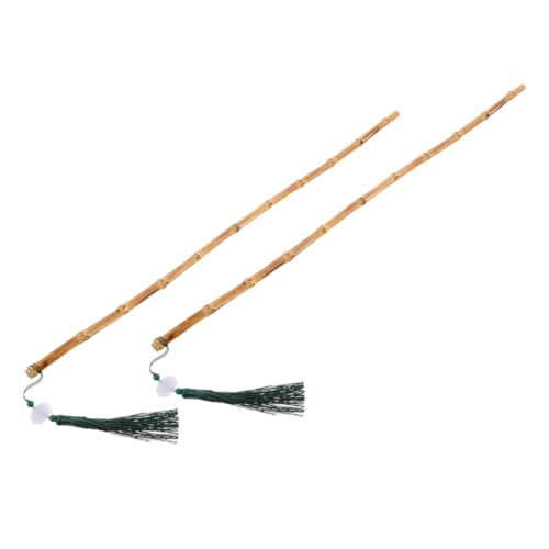 ULTECHNOVO 2 Stück Rattan Decorative Stick Kunsthandwerk im chinesischen Stil Yoga-Stöcke für die Körperhaltung hölzerner Yogastock chinesische Werkzeuge und Kunsthandwerk Bambus Khaki von ULTECHNOVO