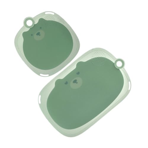 ULTECHNOVO 2 Stück Rutschfeste Kunststoff Schneidebretter im Cartoon Bär Design für Küche Vielseitig Einsetzbar für Obst Gemüse und Fisch Grün Klein Groß ULTECHNOVO 2 Stück Rutschfeste Kunststoff Schneidebretter im Cartoon Bär Design für Küche Vielseitig Einsetzbar für Obst Gemüse und Fisch Grün Klein Groß von ULTECHNOVO