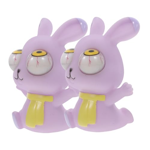 ULTECHNOVO 2 Stück Starrendes Kaninchen Lustiges Zappelspielzeug Quetschspielzeug Tiere Quetschspielzeug Zappeln Squishy Augenknallspielzeug Herausspringende Augen Quetschspielzeug von ULTECHNOVO