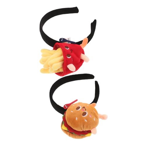 ULTECHNOVO 2 Stück Teiliges Lustige Burger und Pommes Frites Stirnbänder Verstellbar Bequemes Kostüm party accessoire für Erwachsene und Perfektes Dekoratives Headwear für Cosplay und Fotos von ULTECHNOVO