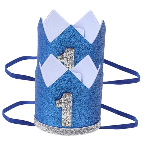 ULTECHNOVO 2 Stück Tiara für Geburtstagstrupp-Hüte Babys Stoff Unisex Geburtstagskappe kopfschmuck -Geburtstagsmütze Babygeburtstag Kopfbedeckung Kindergeburtstag Partyhut gefühlt von ULTECHNOVO