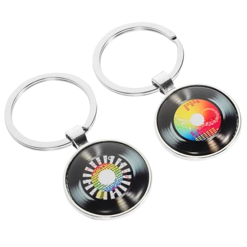 ULTECHNOVO 2 Stück Vintage Vinyl Record Schlüsselanhänger Kreative Schlüsselringe für Taschen und Rucksäcke für Musikliebhaber und DIY Projekte von ULTECHNOVO