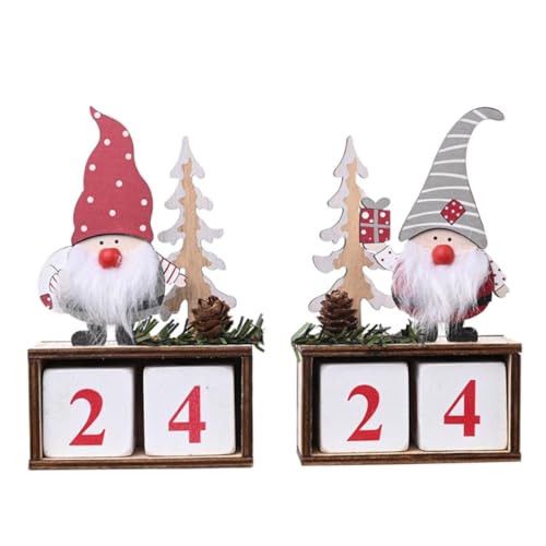 ULTECHNOVO 2 Stück Weihnachtliche Holzfigur Santa Claus mit Kalenderfunktion in Rot und Praktische Adventsdekoration für Weihnachtsfeier und Xmas Decorative Accessory Xmas Party Ornament ULTECHNOVO 2 Stück Weihnachtliche Holzfigur Santa Claus mit Kalenderfunktion in Rot und Praktische Adventsdekoration für Weihnachtsfeier und Xmas Decorative Accessory Xmas Party Ornament von ULTECHNOVO