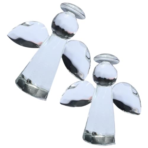 ULTECHNOVO 2 Stück dekorative Kristallverzierungen Figur Flügel Dekorationen lilo Hochzeit dekoratives für zu Hause Engel aus Glas Desktop-Glasdekor Glashandwerk- von ULTECHNOVO