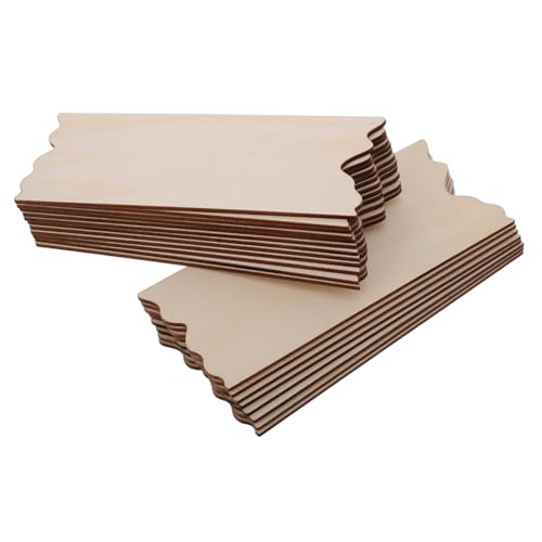 ULTECHNOVO 20 Stück Holz beschilderung Holzhandwerksblanks hölzerne Plakette Holzplakette leer Übergabeschild aus Holz Rechteckholzschild leeres Holzschild leeres Holztürschild Beige von ULTECHNOVO