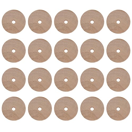 ULTECHNOVO 20 Stück Holzräder Spielzeug, blanko Bastelräder mit 5 mm Loch, Holzrad-Zubehör für Heimwerker, Autos, Fahrzeuge, Reifen-Bastelprojekte (45 mm) von ULTECHNOVO