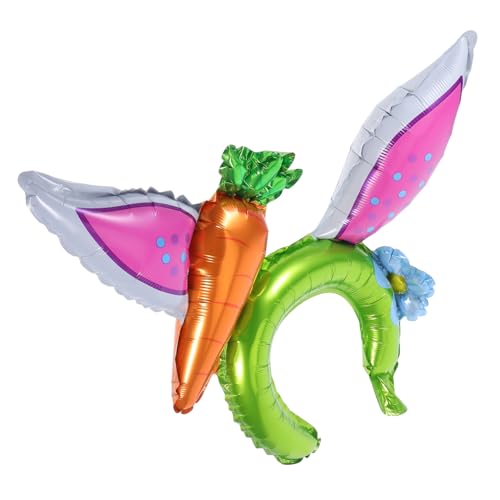 ULTECHNOVO 20 Stück Kaninchen-ballon-kopfschmuck Haarbänder Mit Hasenohren Stirnband Hasenohren Haarband Party Hasenohren Für Die Geburtstagsfeier Aufblasbar Green Aluminiumfolie von ULTECHNOVO
