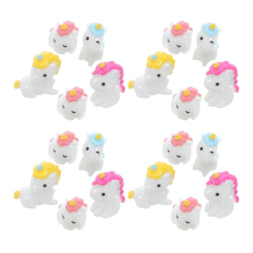 ULTECHNOVO 20 Stück Resin Dekorationen für Garten Cake Topper und Miniatur Landschaft Süße Einhorn Statuen für Kreative Bastelprojekte und Zimmerdekoration von ULTECHNOVO