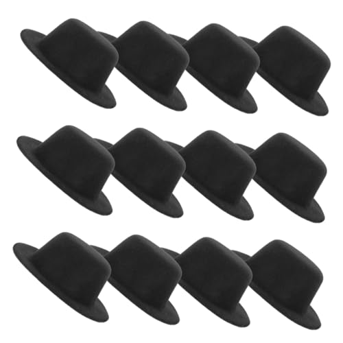 ULTECHNOVO 20 Stück Teiliges Mini Filzhüte Schwarz Stabile Miniatur Top Hats für Bastelprojekte Schneemann Deko Puppenhaus Zubehör Vielseitige DIY Bastelmaterialien für Figuren von ULTECHNOVO