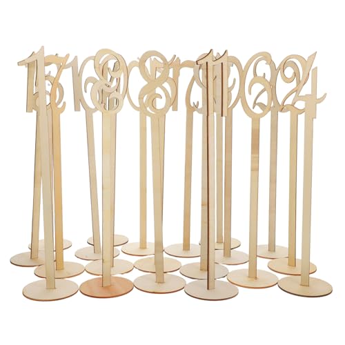 ULTECHNOVO 20 Stück Zahlenkarten-ornamente Disco-tischnummern Tischdekoration Mit Zahlen Hochzeitstischdekor Hochzeitstischnummern Hochzeit Holz Khaki von ULTECHNOVO