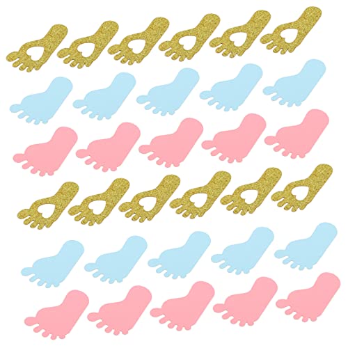 ULTECHNOVO 200 Stück Shower Party Konfetti Fußabdruck Papierstreu Deko Blau Gold Tischstreudeko Leichtes Premium Sichere Babyparty Tischdeko Gender Reveal Geeignet von ULTECHNOVO