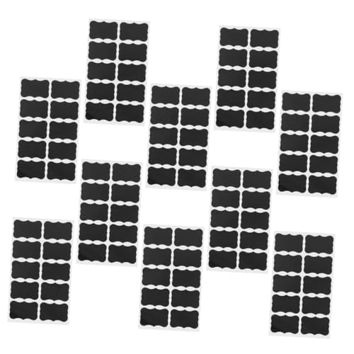 ULTECHNOVO 200 Stück Tafelaufkleber dekorative Aufkleber für Tafeln schwarze Kreideetiketten wiederverwendbare Etikettenaufkleber Etikett für Lebensmittelbehälter Tafeletiketten PVC von ULTECHNOVO