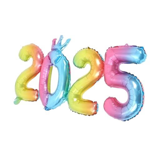 ULTECHNOVO 2025 Aluminiumfolienballon Neujahrsdekorationen Ballon Frohes Neues Jahr Dekorationen Frohes Neues Jahr Ballons Neujahrsdekorationen Zahlenballons Silvesterpartyzubehör von ULTECHNOVO