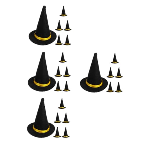 ULTECHNOVO 24 Stck. Teiliges Mini Filz Hexenhut Handgefertigt Wiederverwendbare Halloween Deko DIY Haaraccessoires und Bastelzubehör Schwarz für Party und Kostüm ULTECHNOVO 24 Stck. Teiliges Mini Filz Hexenhut Handgefertigt Wiederverwendbare Halloween Deko DIY Haaraccessoires und Bastelzubehör Schwarz für Party und Kostüm von ULTECHNOVO