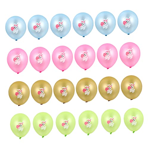 ULTECHNOVO 24 Stück Kaninchen-Latexballon Dekorationen Ballonstäbchen Inflator Ballongirland -Kit Blase Ostern Luftballons easter decoration ostern dekorativer ballon Latexballons Emulsion von ULTECHNOVO